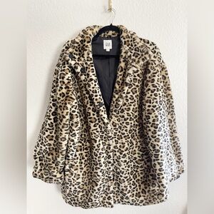 The Gap Faux Leopard Print Coat - Brown/Black